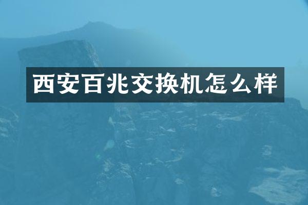 西安百兆交换机怎么样