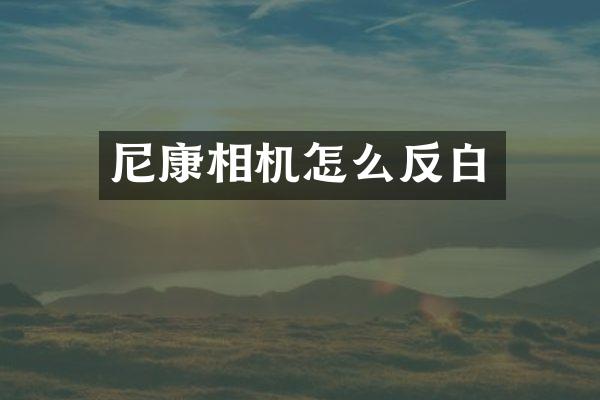 尼康相机怎么反白