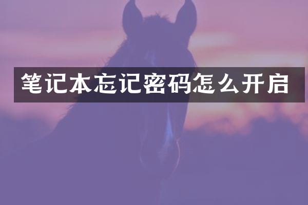 笔记本忘记密码怎么开启