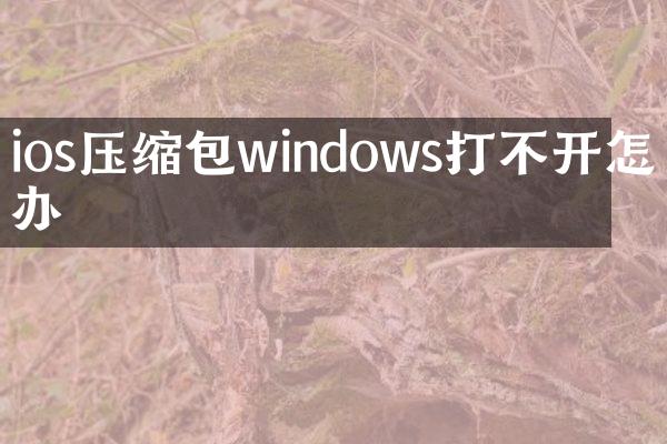 ios压缩包windows打不开怎么办