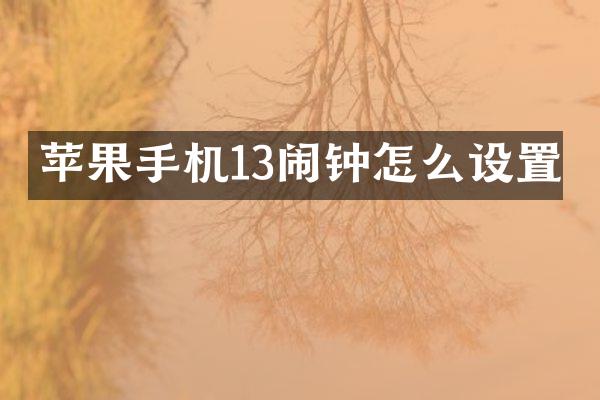 苹果手机13闹钟怎么设置