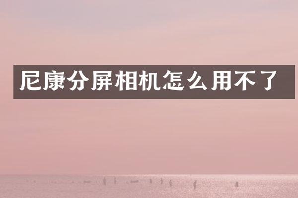 尼康分屏相机怎么用不了