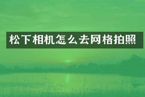 相机怎么去网格拍照