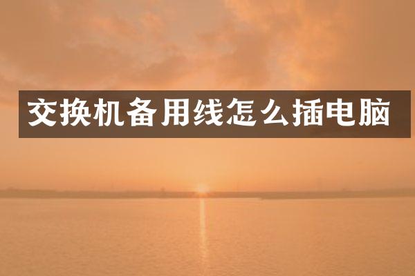 交换机备用线怎么插电脑