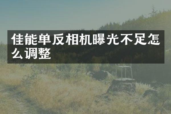 佳能单反相机曝光不足怎么调整