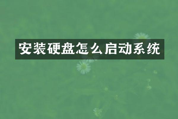 安装硬盘怎么启动系统
