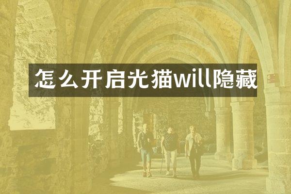 怎么开启光猫will隐藏