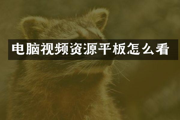 电脑视频资源平板怎么看