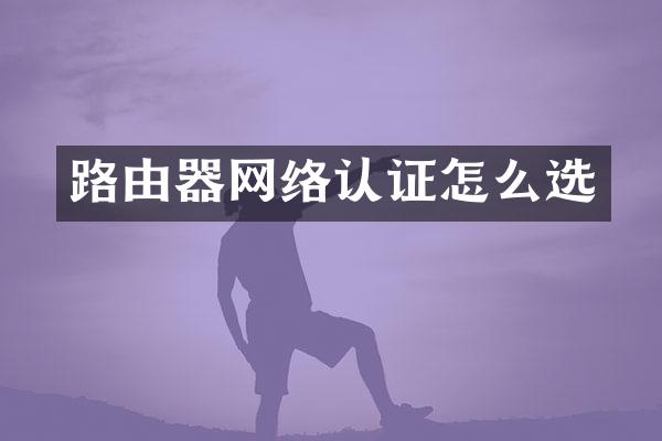 路由器网络认证怎么选