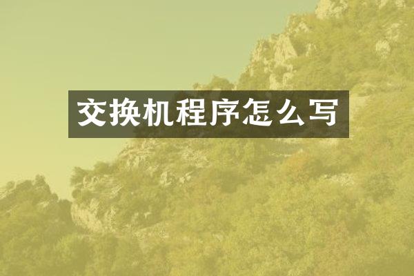 交换机程序怎么写