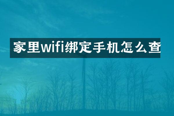 家里wifi绑定手机怎么查