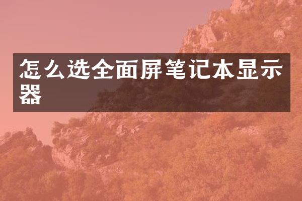 怎么选全面屏笔记本显示器