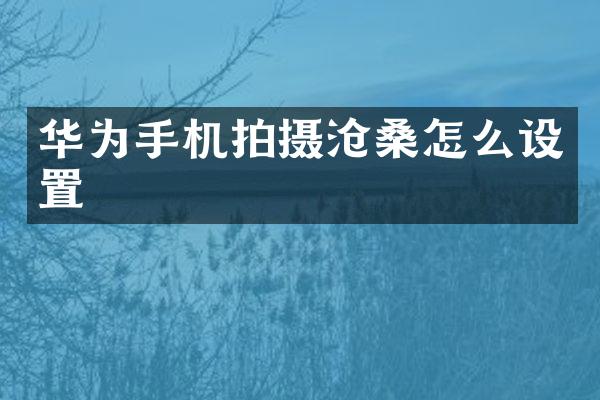 华为手机拍摄沧桑怎么设置