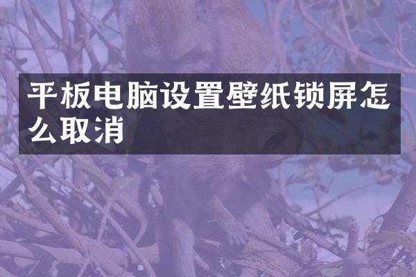 平板电脑设置壁纸锁屏怎么取消