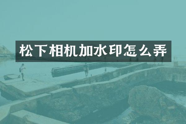 相机加水印怎么弄