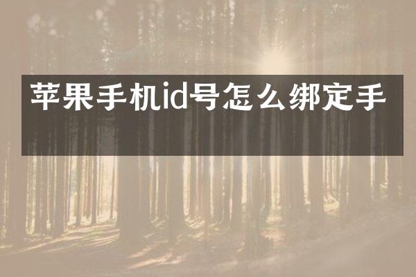 苹果手机id号怎么绑定手机