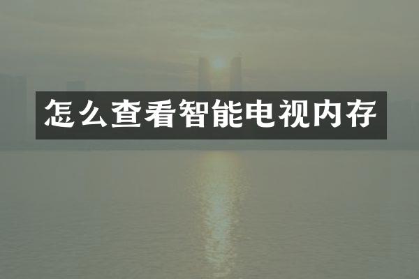 怎么查看智能电视内存