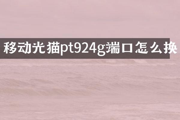 移动光猫pt924g端口怎么换