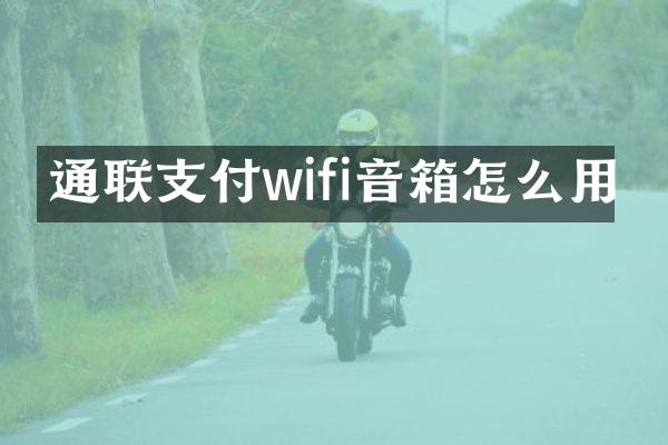 通联支付wifi音箱怎么用