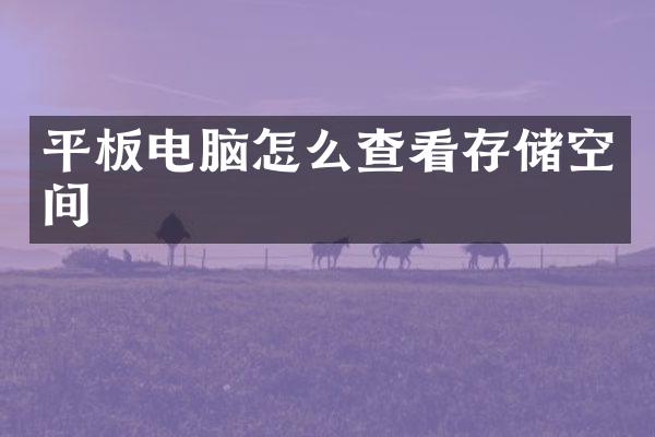 平板电脑怎么查看存储空间