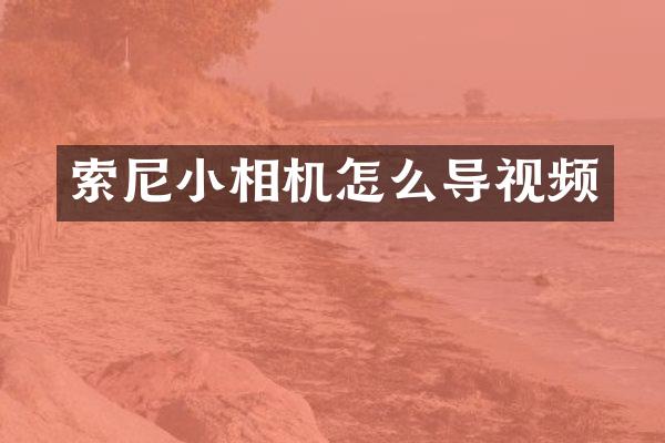 索尼小相机怎么导视频