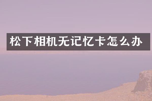 松下相机无记忆卡怎么办