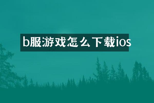 b服游戏怎么下载ios