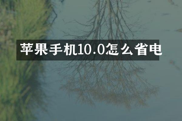 苹果手机10.0怎么省电