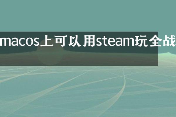 macos上可以用steam玩全战吗