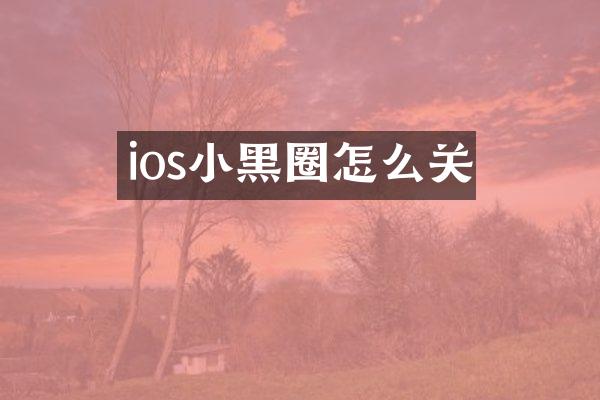 ios小黑圈怎么关