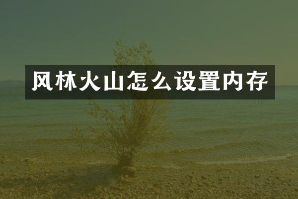 风林火山怎么设置内存