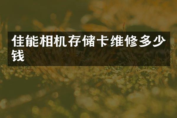 佳能相机存储卡维修多少钱