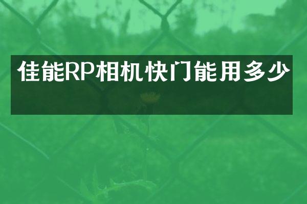 佳能RP相机快门能用多少次