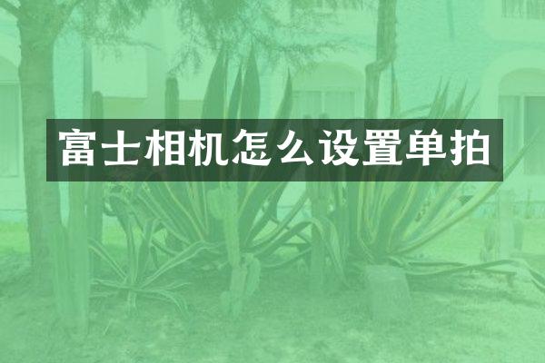 富士相机怎么设置单拍