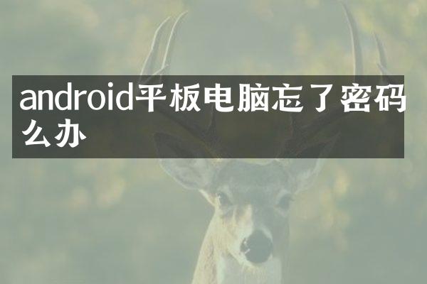 android平板电脑忘了密码怎么办