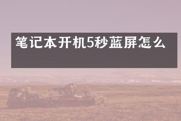 笔记本开机5秒蓝屏怎么办