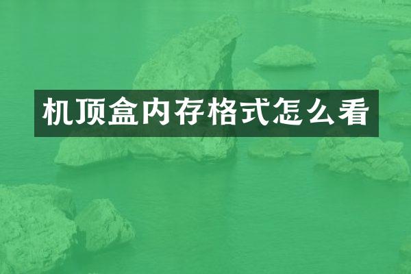 机顶盒内存格式怎么看