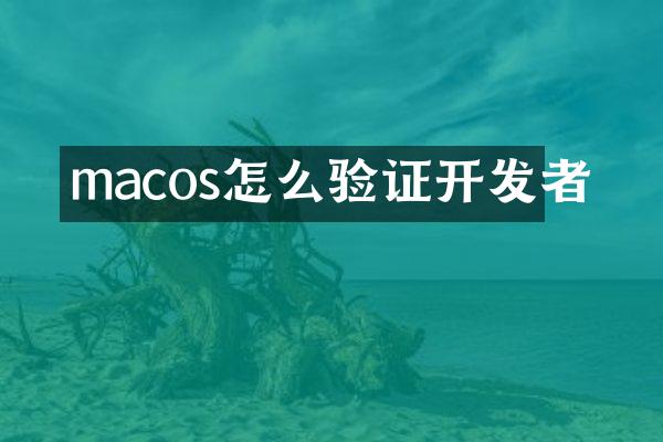 macos怎么验证开发者
