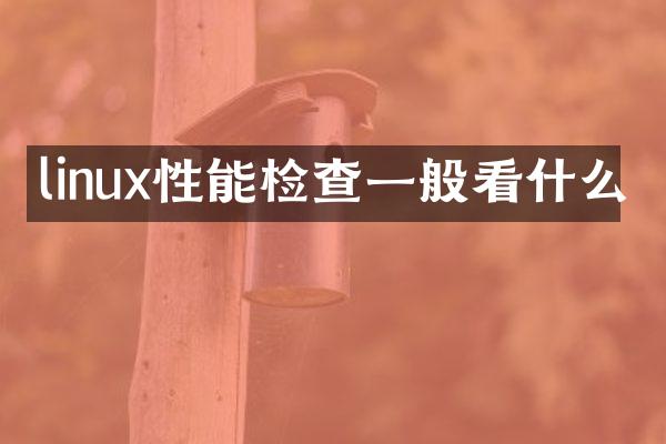 linux性能检查一般看什么