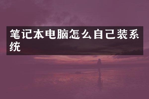 笔记本电脑怎么自己装系统