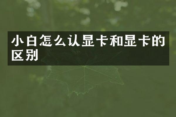 小白怎么认显卡和显卡的区别