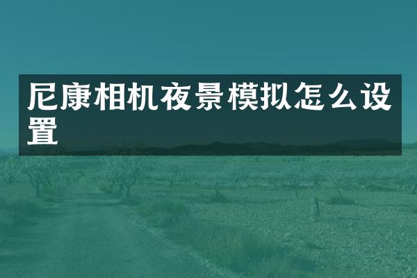 尼康相机夜景模拟怎么设置