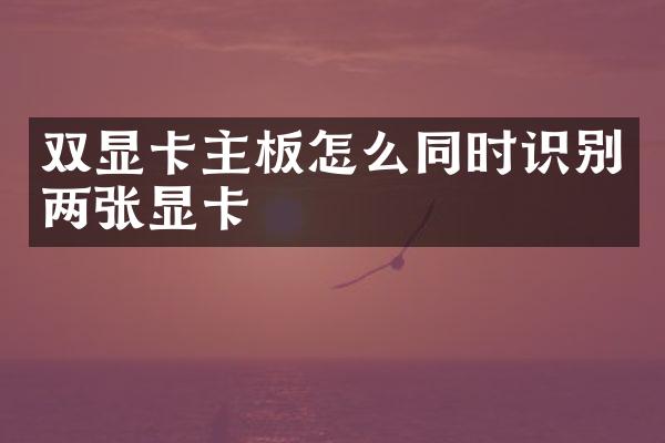 双显卡主板怎么同时识别两张显卡