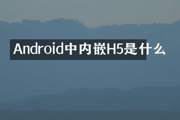 Android中内嵌H5是什么