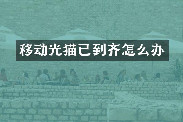 移动光猫已到齐怎么办