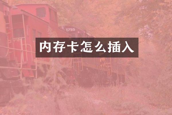 内存卡怎么插入