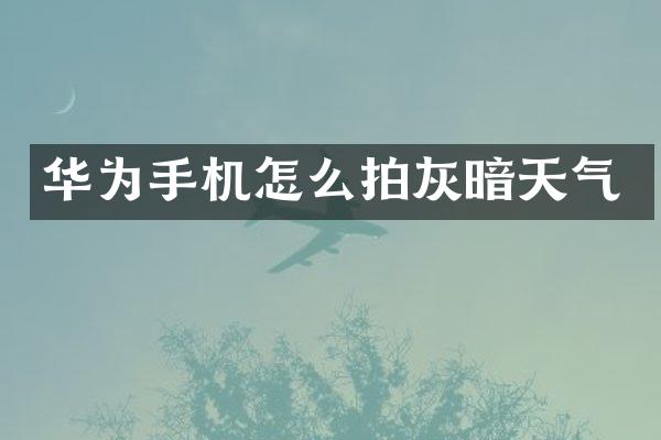 华为手机怎么拍灰暗天气