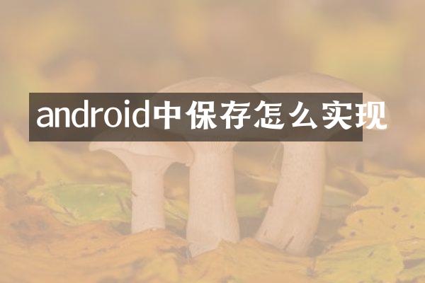 android中保存怎么实现
