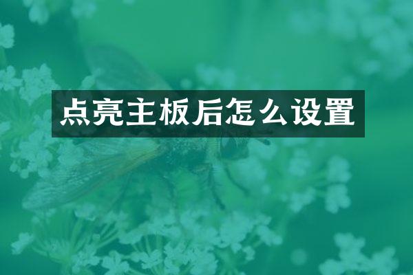 点亮主板后怎么设置