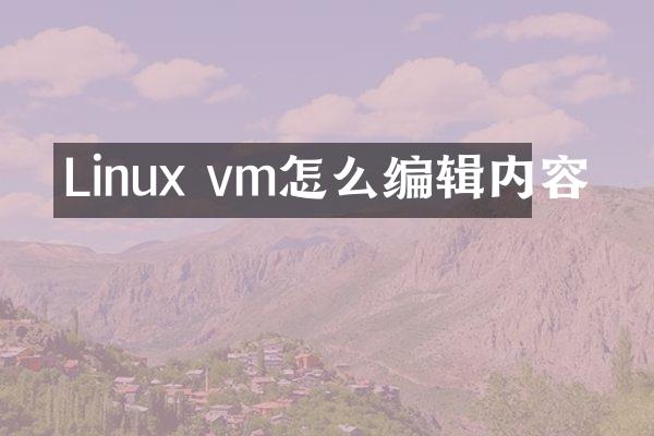 Linux vm怎么编辑内容